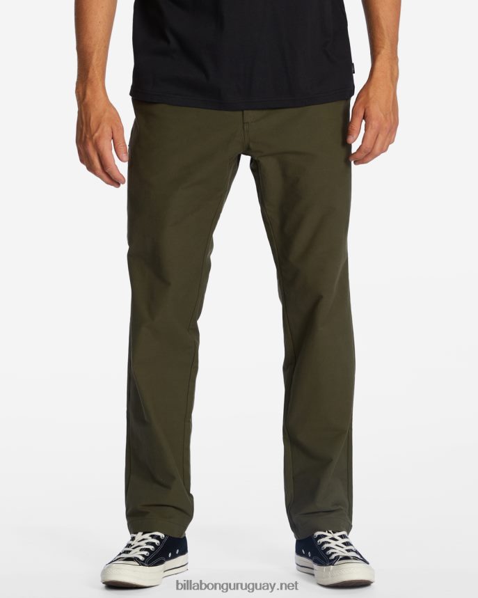 a/div surftrek plus pantalones orgánicos con cintura elástica hombres oliva oscuro DR6844240 Billabong