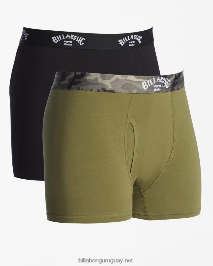 Pack de 2 calzoncillos bóxer básicos hombres aceituna DR6844286 Billabong