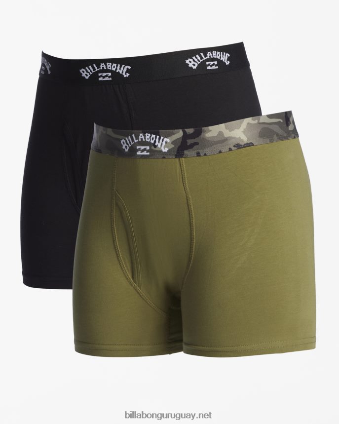 Pack de 2 calzoncillos bóxer básicos hombres aceituna DR6844286 Billabong