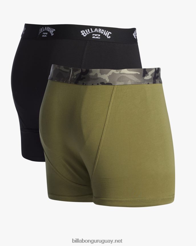 Pack de 2 calzoncillos bóxer básicos hombres aceituna DR6844286 Billabong