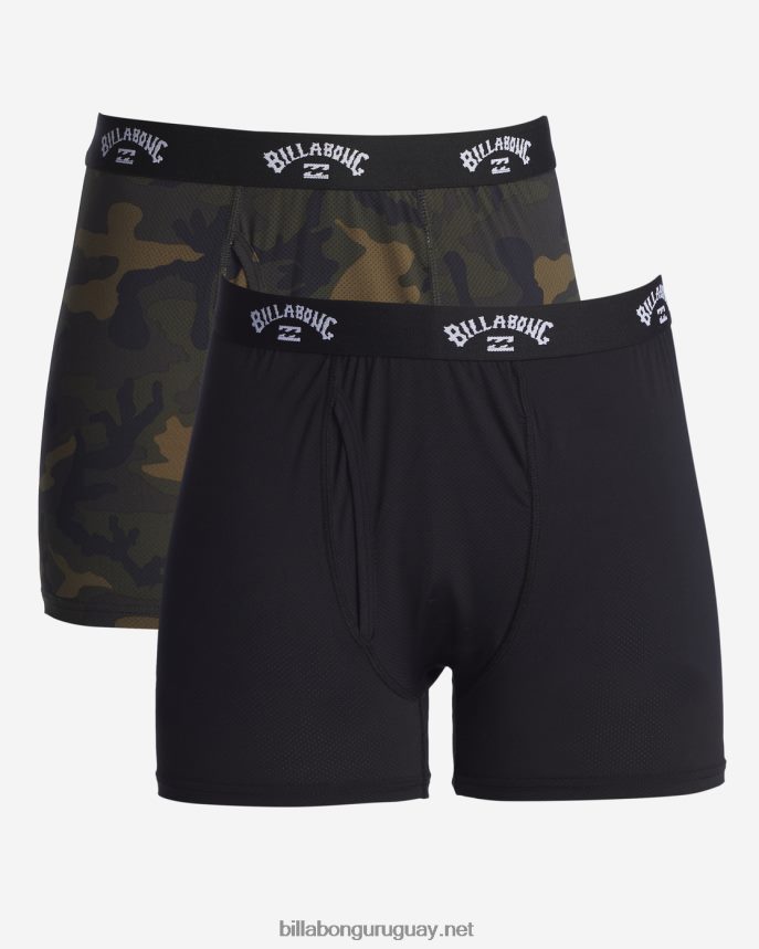 Pack de 2 calzoncillos bóxer de alto rendimiento hombres aceituna DR6844285 Billabong