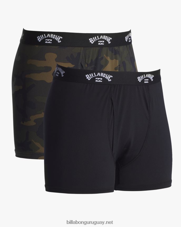 Pack de 2 calzoncillos bóxer de alto rendimiento hombres aceituna DR6844285 Billabong