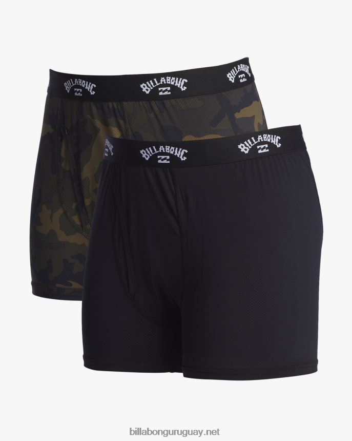 Pack de 2 calzoncillos bóxer de alto rendimiento hombres aceituna DR6844285 Billabong