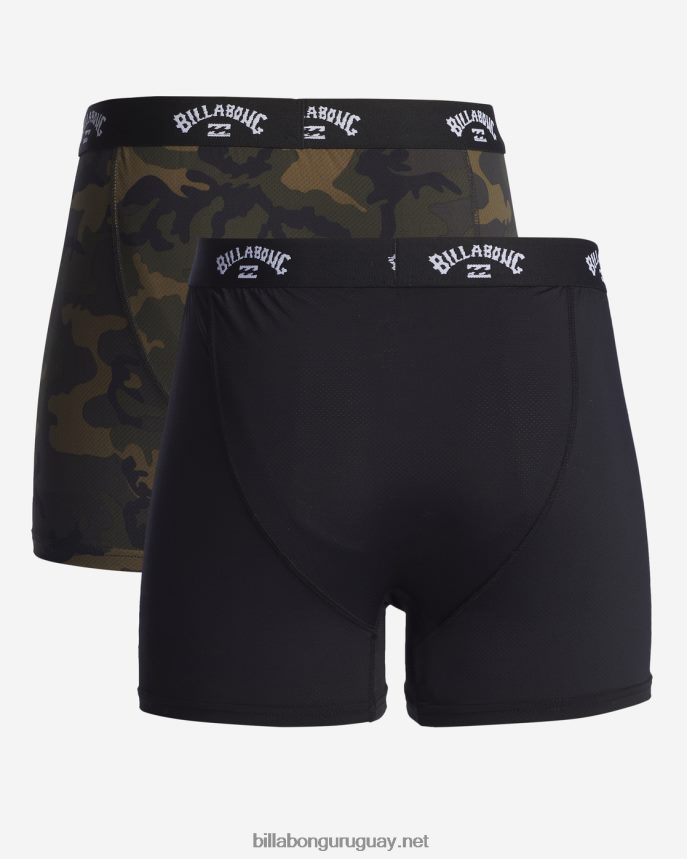 Pack de 2 calzoncillos bóxer de alto rendimiento hombres aceituna DR6844285 Billabong