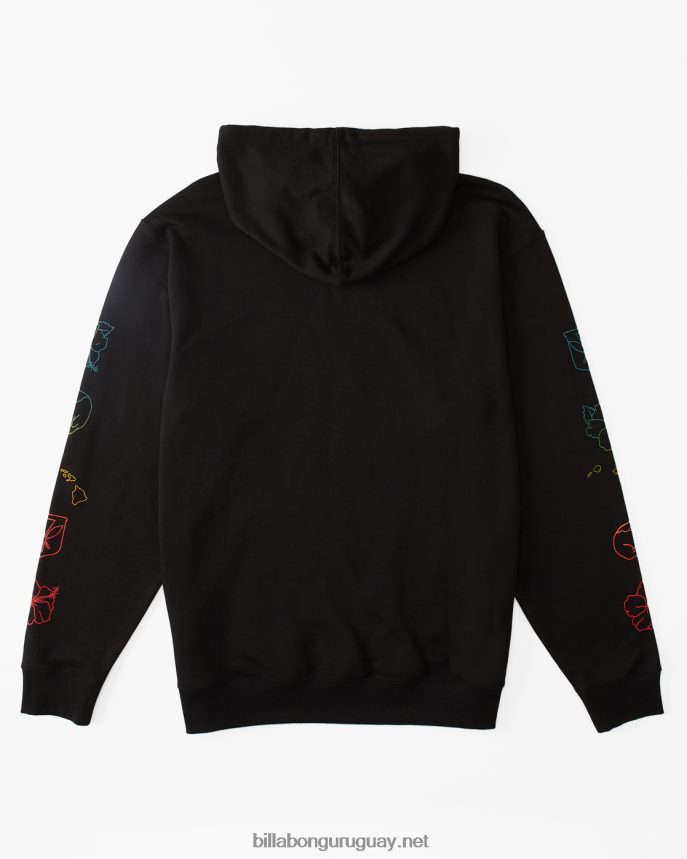 andy irons diamante ola lavado sudadera con capucha hombres negro DR6844634 Billabong