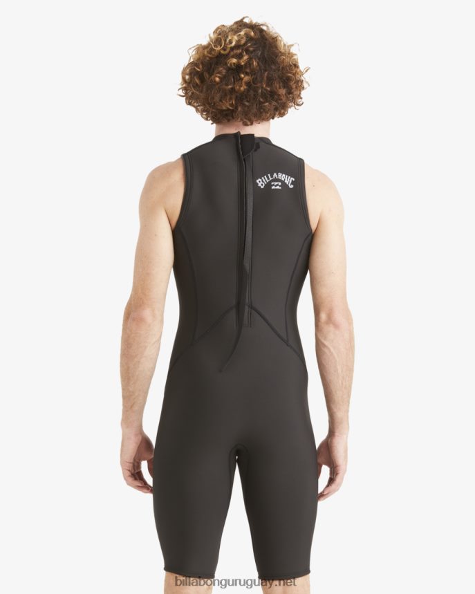 2/2 traje de primavera corto sin mangas absoluto john hombres negro DR6844894 Billabong