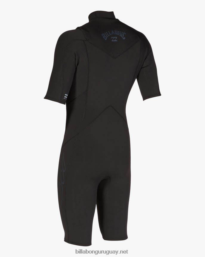 Mono de primavera con cremallera en el pecho y manga corta absoluta de 2/2 mm hombres negro DR6844890 Billabong