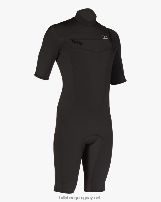 Mono de primavera con cremallera en el pecho y manga corta absoluta de 2/2 mm hombres negro DR6844890 Billabong