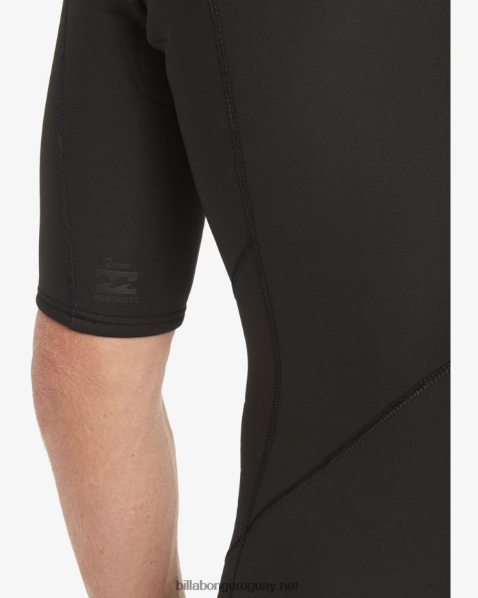 Mono de primavera con cremallera en el pecho y manga corta absoluta de 2/2 mm hombres negro DR6844890 Billabong