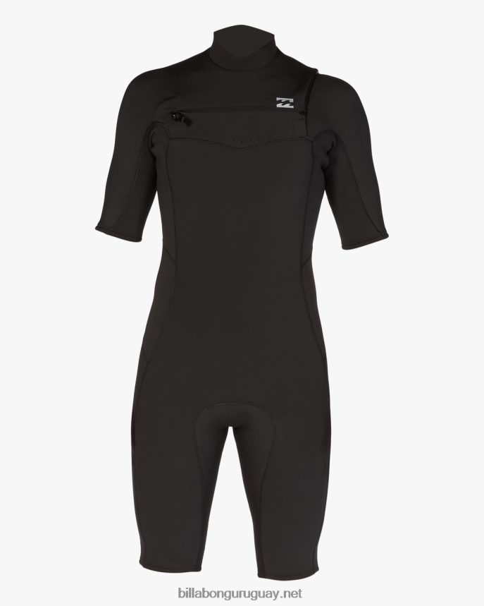 Mono de primavera con cremallera en el pecho y manga corta absoluta de 2/2 mm hombres negro DR6844890 Billabong
