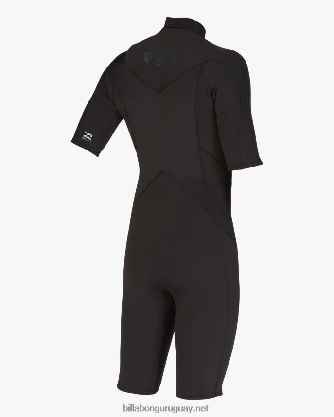 Mono de primavera con cremallera en el pecho y manga corta absoluta de 2/2 mm hombres negro DR6844890 Billabong