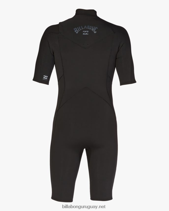Mono de primavera con cremallera en el pecho y manga corta absoluta de 2/2 mm hombres negro DR6844890 Billabong