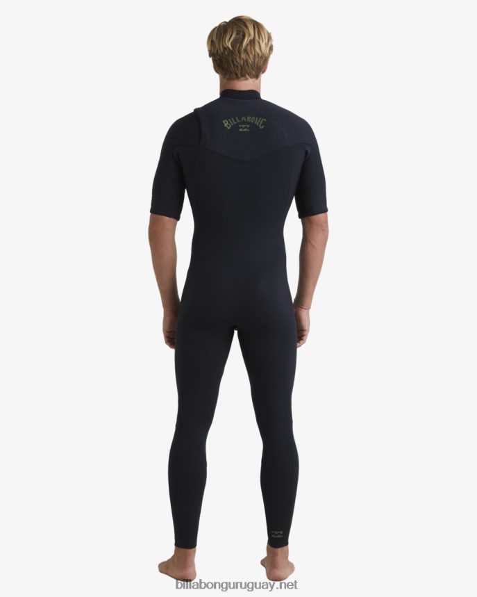 Traje completo sin cremallera de manga corta natural revolution de 2/2 mm hombres negro DR6844872 Billabong