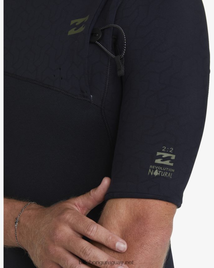 Traje completo sin cremallera de manga corta natural revolution de 2/2 mm hombres negro DR6844872 Billabong