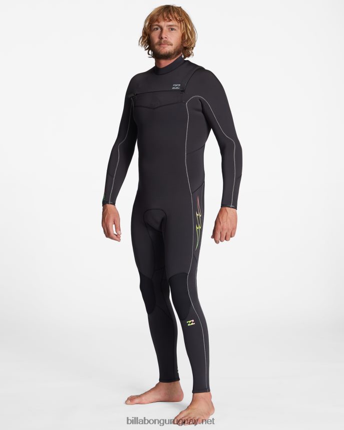Traje de neopreno completo 3/2 con cremallera absoluta en el pecho hombres desvanecimiento negro DR6844901 Billabong