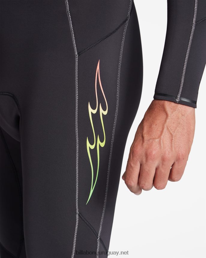 Traje de neopreno completo 3/2 con cremallera absoluta en el pecho hombres desvanecimiento negro DR6844901 Billabong
