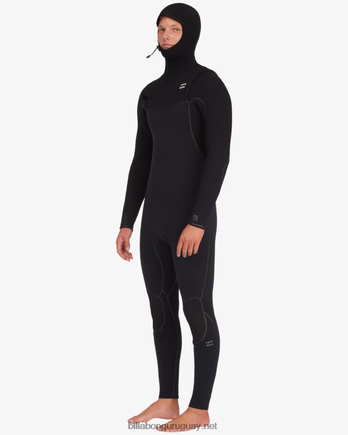 Traje de neopreno completo con capucha y cremallera en el pecho de 5/4 hornos hombres negro DR6844873 Billabong