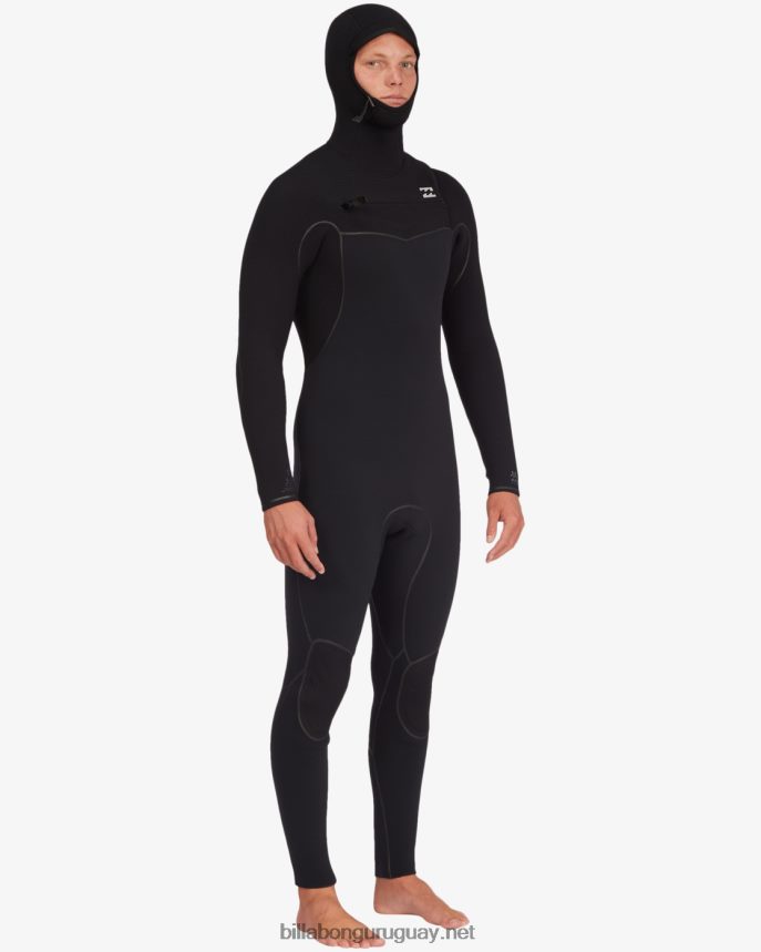 Traje de neopreno completo con capucha y cremallera en el pecho de 5/4 hornos hombres negro DR6844873 Billabong