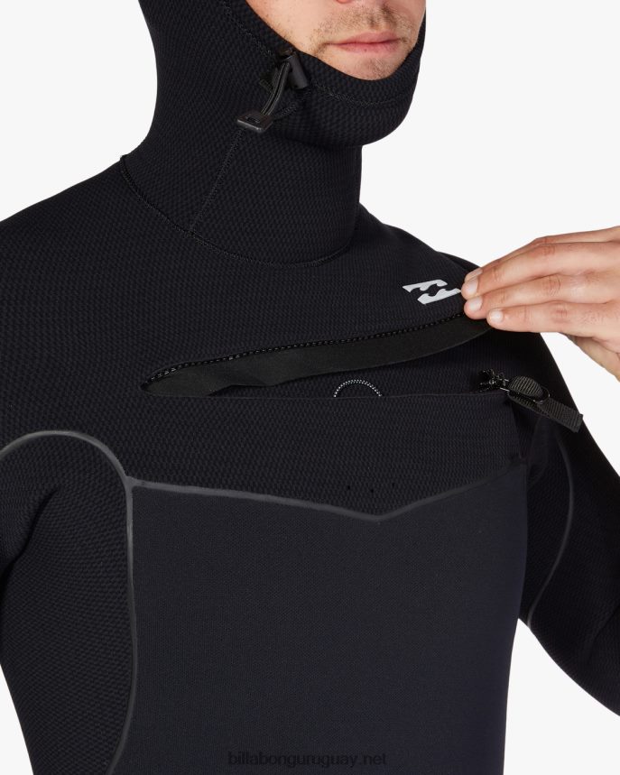 Traje de neopreno completo con capucha y cremallera en el pecho de 5/4 hornos hombres negro DR6844873 Billabong