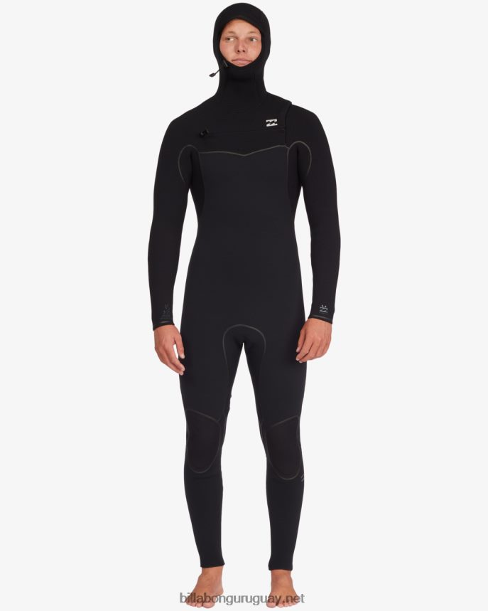 Traje de neopreno completo con capucha y cremallera en el pecho de 5/4 hornos hombres negro DR6844873 Billabong