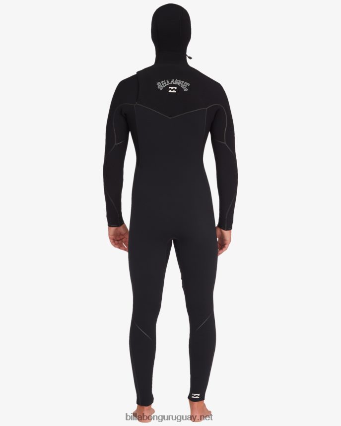 Traje de neopreno completo con capucha y cremallera en el pecho de 5/4 hornos hombres negro DR6844873 Billabong