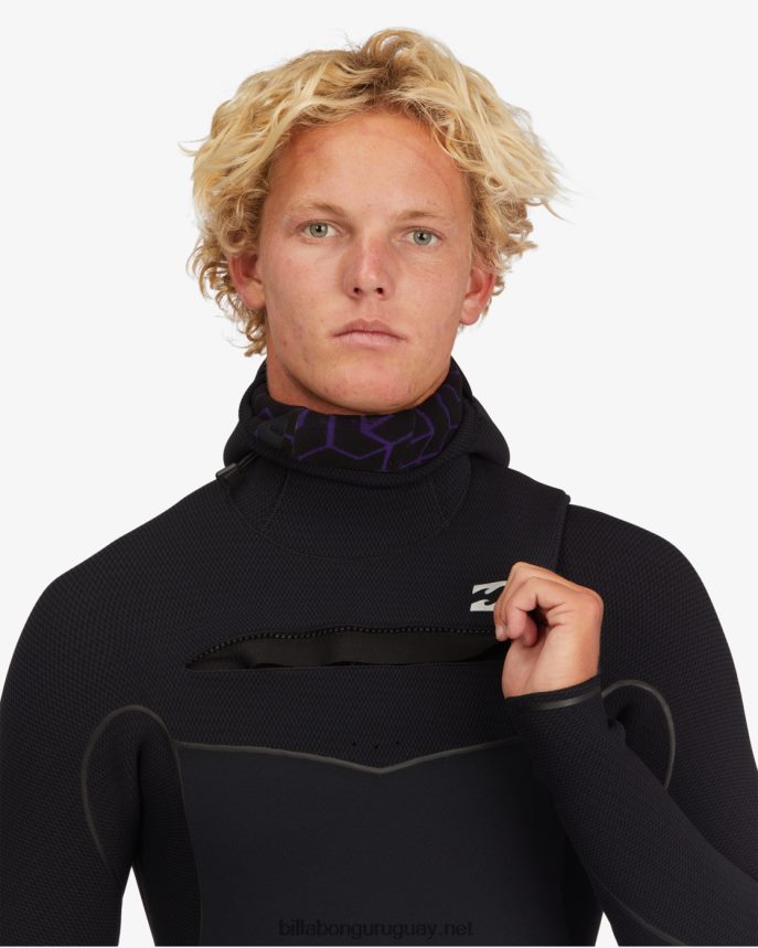 Traje de neopreno completo con capucha y cremallera en el pecho de 5/4 hornos hombres negro DR6844873 Billabong