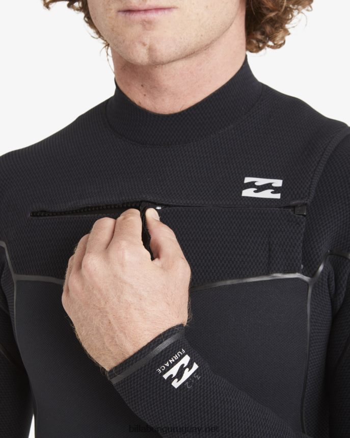 Traje de neopreno completo con cremallera en el pecho de 3/2 hornos hombres negro DR6844877 Billabong