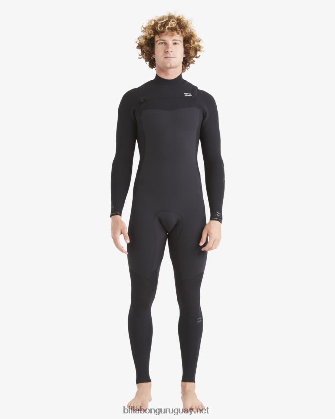 Traje de neopreno completo con cremallera en el pecho de 3/2 vueltas hombres negro DR6844871 Billabong