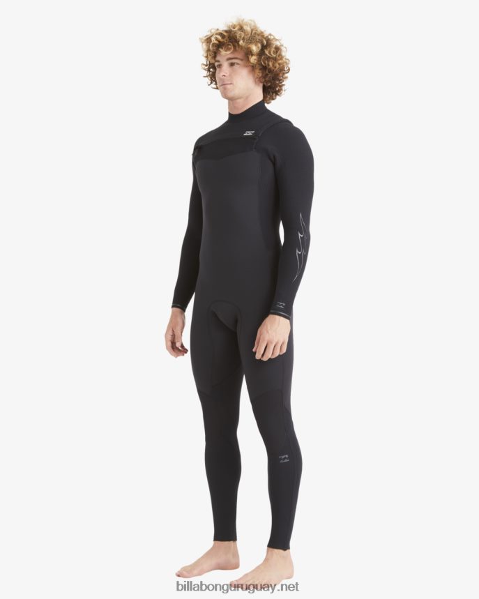 Traje de neopreno completo con cremallera en el pecho de 3/2 vueltas hombres negro DR6844871 Billabong