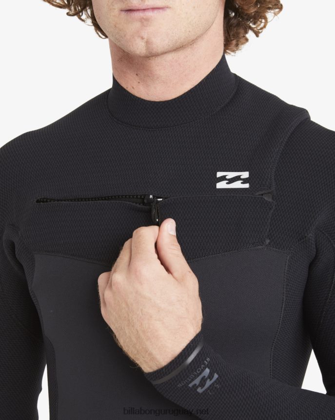 Traje de neopreno completo con cremallera en el pecho de 3/2 vueltas hombres negro DR6844871 Billabong