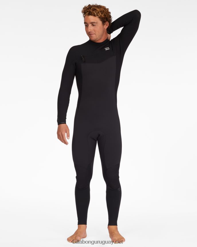 Traje de neopreno completo con cremallera en el pecho de 3/2 vueltas hombres negro DR6844871 Billabong