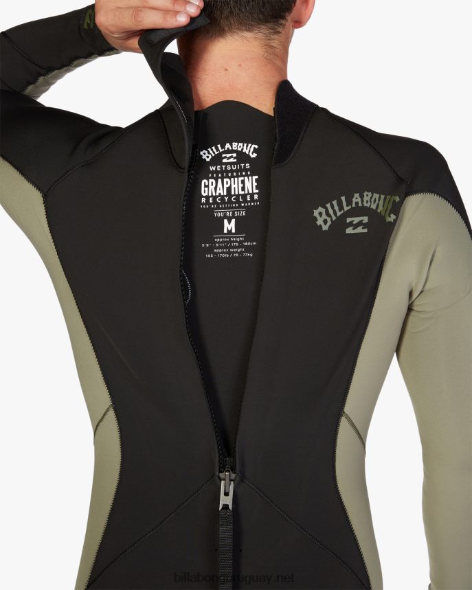 Traje de neopreno completo con cremallera trasera absoluta 3/2 hombres militar DR6844895 Billabong