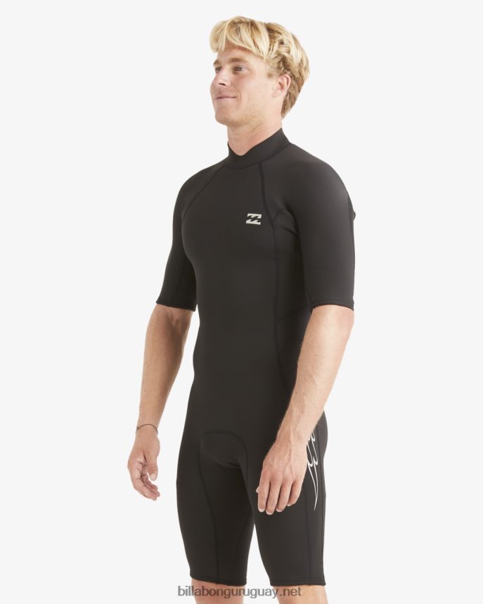 Traje de primavera con cremallera trasera absoluta de manga corta de 2/2 mm hombres negro DR6844889 Billabong