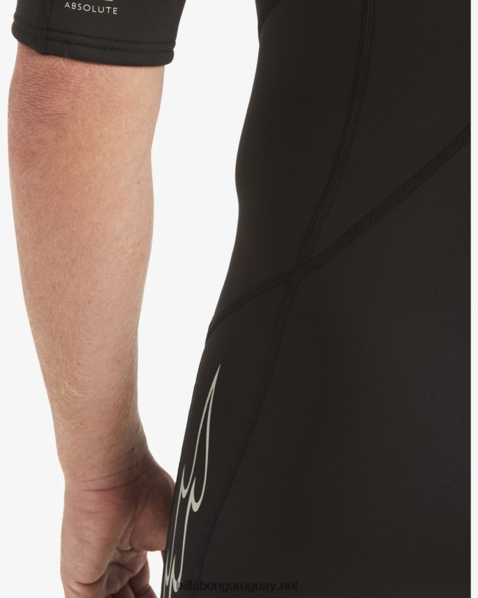 Traje de primavera con cremallera trasera absoluta de manga corta de 2/2 mm hombres negro DR6844889 Billabong