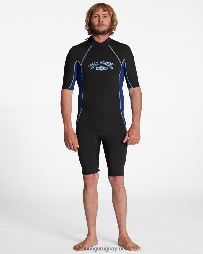 Traje de primavera con cremallera trasera absoluta de manga corta de 2/2 mm hombres oscuro real DR6844907 Billabong
