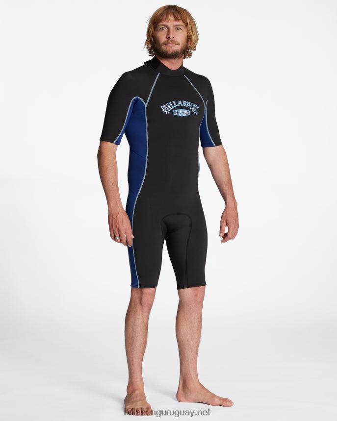 Traje de primavera con cremallera trasera absoluta de manga corta de 2/2 mm hombres oscuro real DR6844907 Billabong