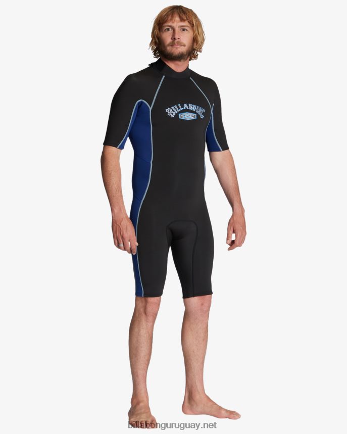 Traje de primavera con cremallera trasera absoluta de manga corta de 2/2 mm hombres oscuro real DR6844907 Billabong