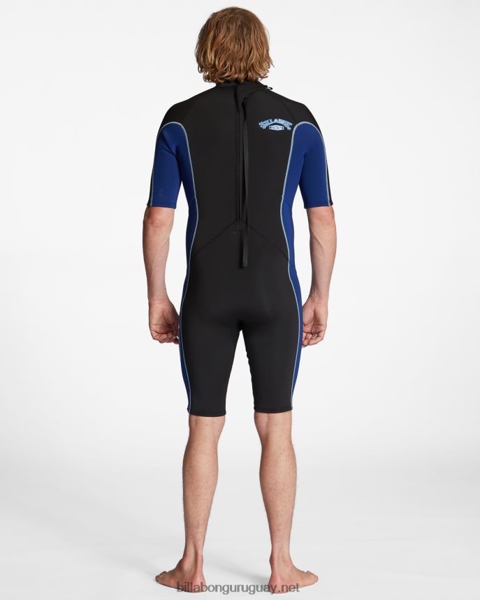 Traje de primavera con cremallera trasera absoluta de manga corta de 2/2 mm hombres oscuro real DR6844907 Billabong