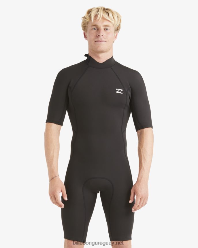 Traje de primavera de manga corta con cremallera trasera absoluta 2/2 hombres negro DR6844904 Billabong