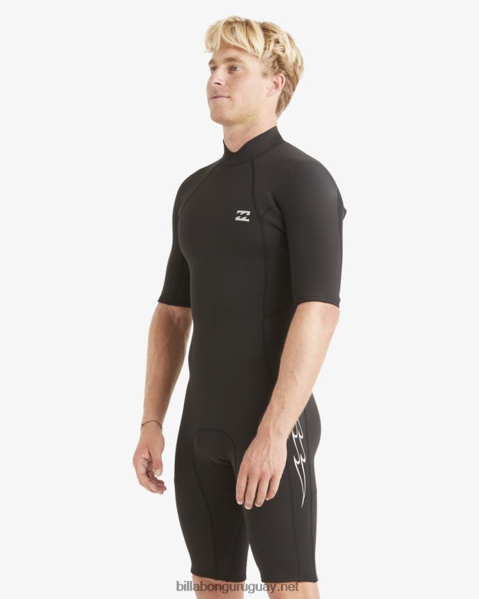 Traje de primavera de manga corta con cremallera trasera absoluta 2/2 hombres negro DR6844904 Billabong