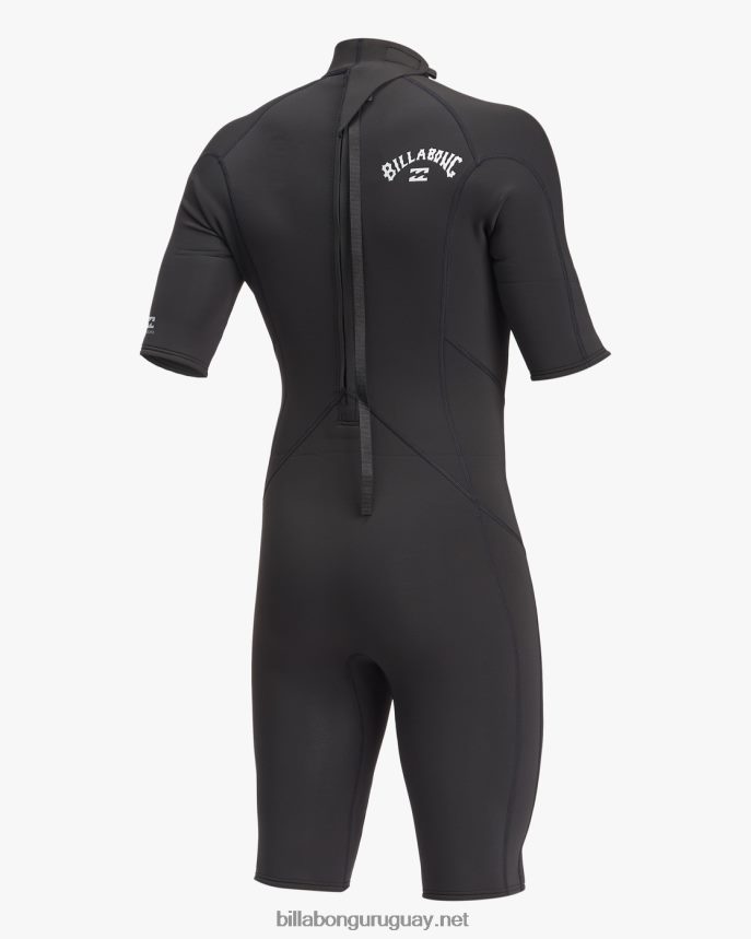 Traje de primavera de manga corta con cremallera trasera absoluta 2/2 hombres negro DR6844904 Billabong