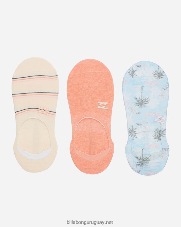 Pack de 3 calcetines invisibles safari nights mujer azul claro DR68442410 Billabong