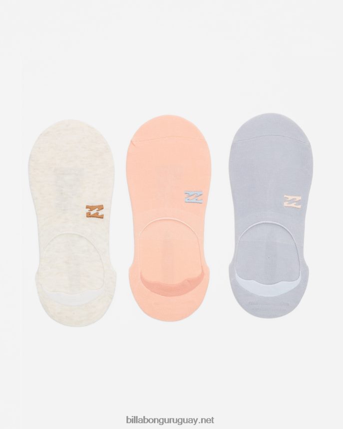 paquete de 3 calcetines invisibles básicos mujer azul claro DR68442409 Billabong