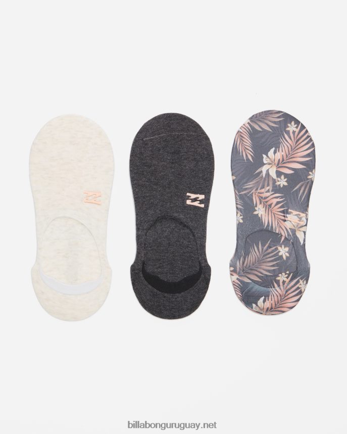 paquete de 3 calcetines invisibles safari nights mujer negro DR68442413 Billabong