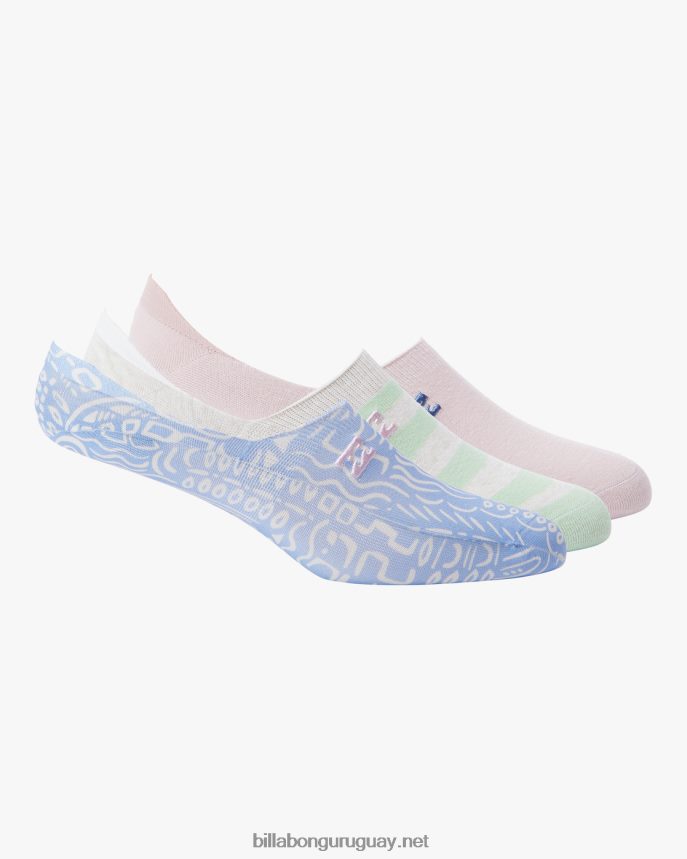 paquete de 3 pares de calcetines invisibles totalmente geniales mujer azul DR68442463 Billabong