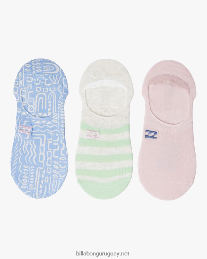 paquete de 3 pares de calcetines invisibles totalmente geniales mujer azul DR68442463 Billabong