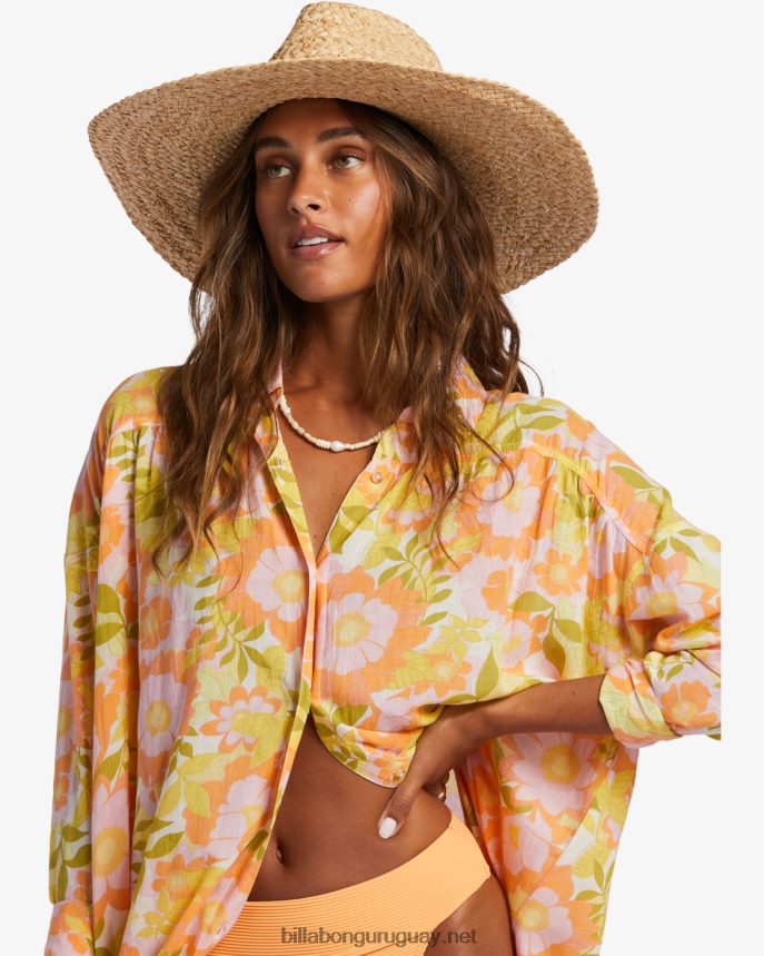 sombrero de paja de niebla marina mujer natural DR68442399 Billabong
