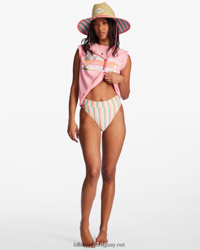 sombrero de socorrista de paja tipton mujer guiño rosa DR68442462 Billabong