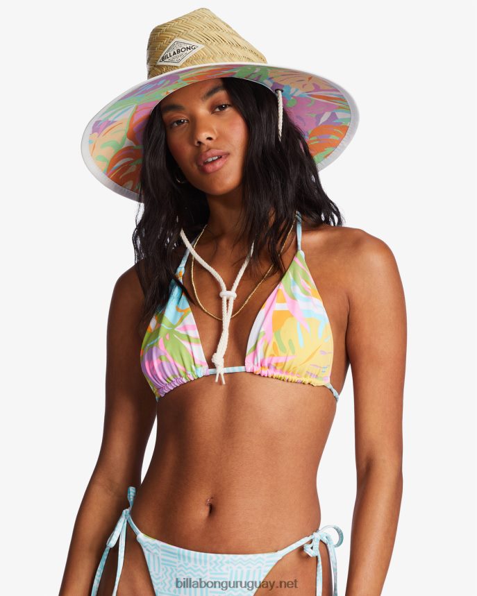 sombrero de socorrista de paja tipton mujer prado de musgo DR68442453 Billabong