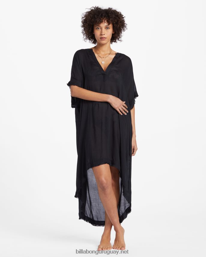 Encubrimiento de playa midi de Found Love mujer guijarro negro DR68441328 Billabong